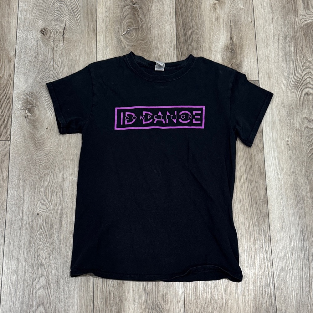 Black T-Shirt with Purple Graphic